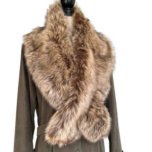 Faux Fur Keyhole Scarf Muffler Wrap One Size